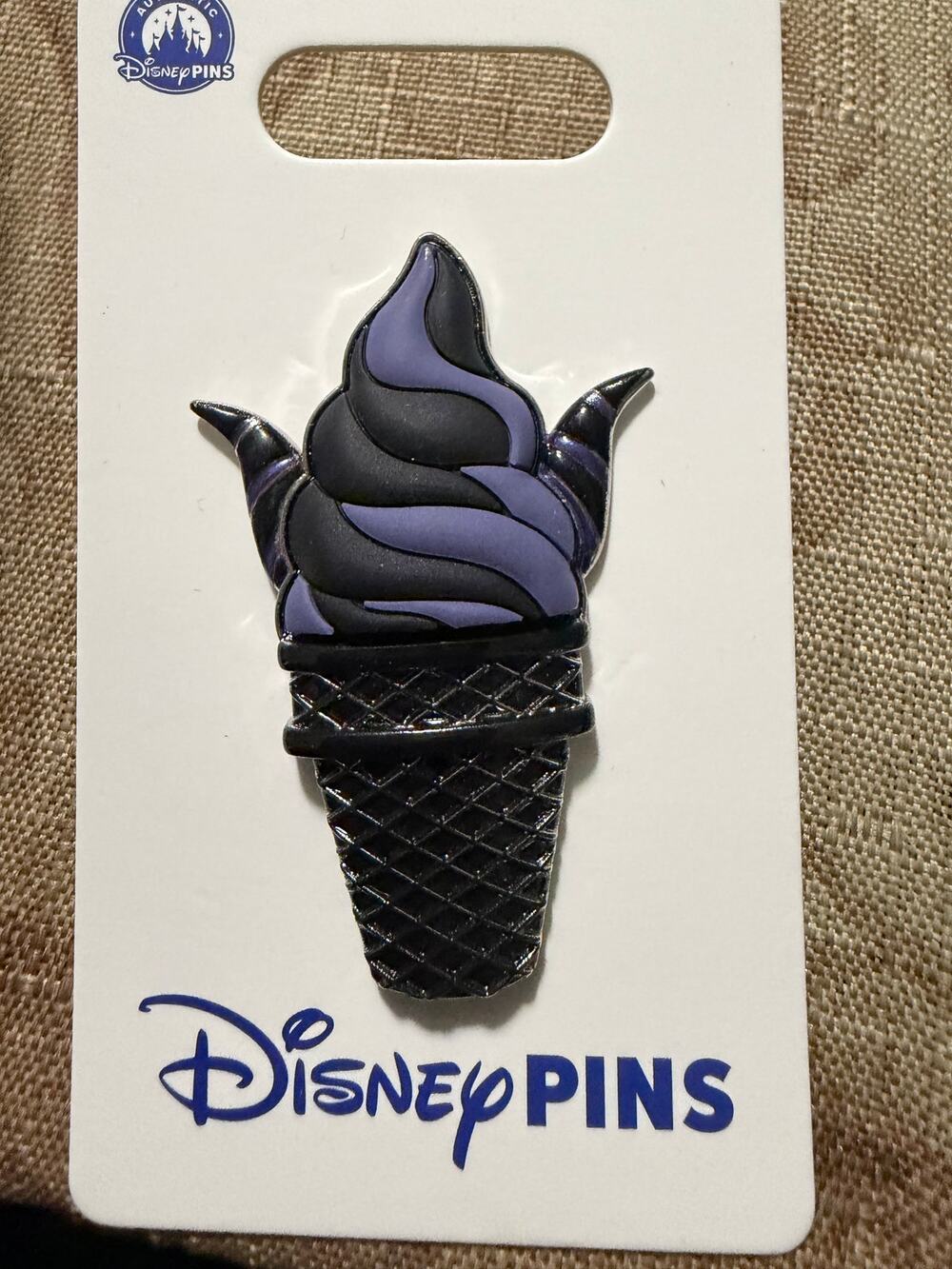 Disney Parks Sleeping Beauty Maleficent 3D Sculpted Ice Cream Cone Pin NEW
